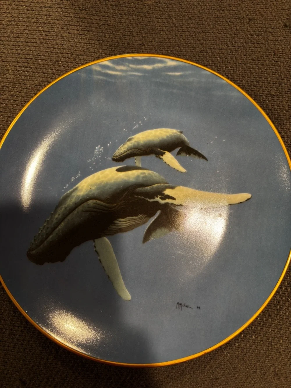 1984 plate “The Friendly Humpbacks” Don McMichael. Edition number - 1272 - Picture 2 of 3
